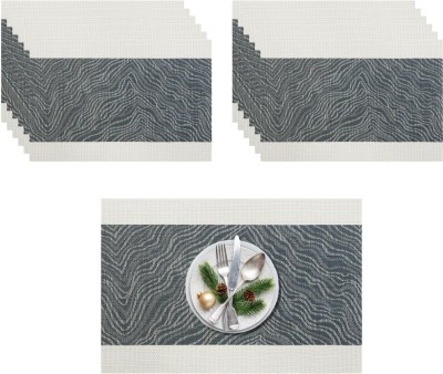 Daidokoro Rectangular Pack of 12 Table Placemat(Grey, Beige, White, PVC)