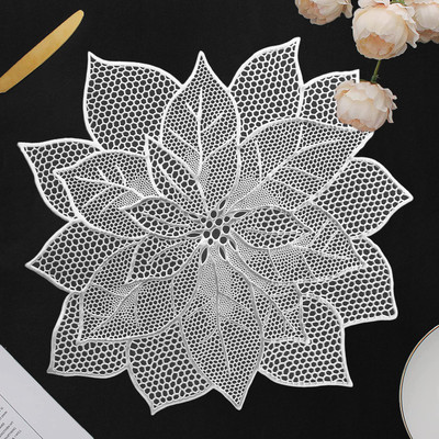 DPA Collection Round Pack of 2 Table Placemat(Silver, PVC)