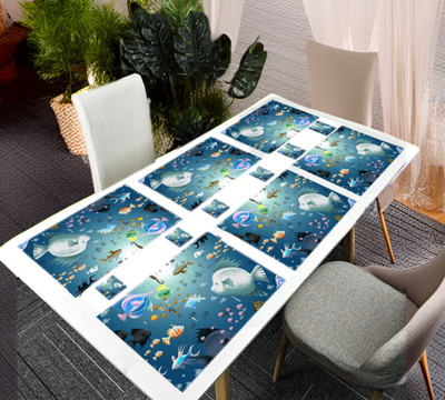 REVEXO Rectangular Pack of 6 Table Placemat(Multicolor, PVC)