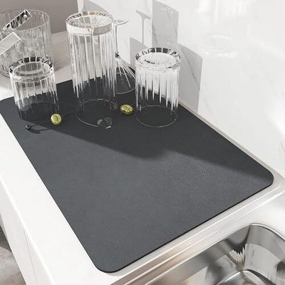 URSHIGAR Rectangular Pack of 1 Table Placemat(Black, Polyester)
