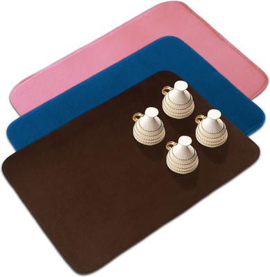 KUBER INDUSTRIES Rectangular Pack of 3 Table Placemat(Multicolor, Microfibre)