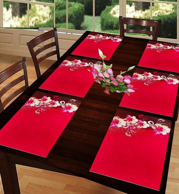 REVEXO Rectangular Pack of 6 Table Placemat(Multicolor, PVC)