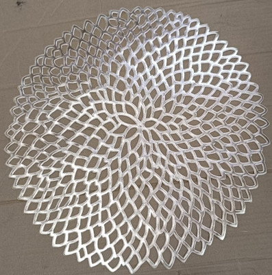 DELHI PVC CORP Round Pack of 6 Table Placemat(Gold, Lace)