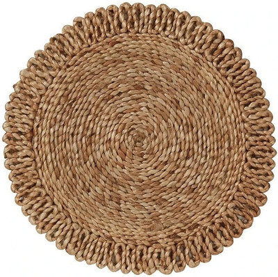 pjute Round Pack of 1 Table Placemat(Gold, Jute)