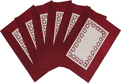 Saral Home Rectangular Pack of 6 Table Placemat(Maroon, Cotton)