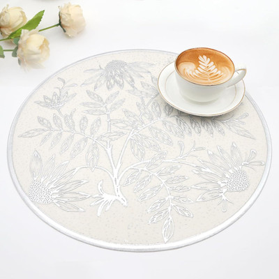 DPA Collection Round Pack of 1 Table Placemat(Brown, PVC)