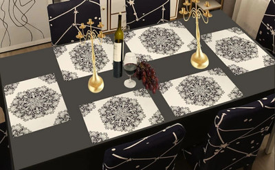 REVEXO Rectangular Pack of 6 Table Placemat(Multicolor, PVC)