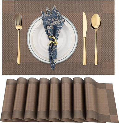 LILA ENTERPRISE Rectangular Pack of 1 Table Placemat(Brown, PVC)