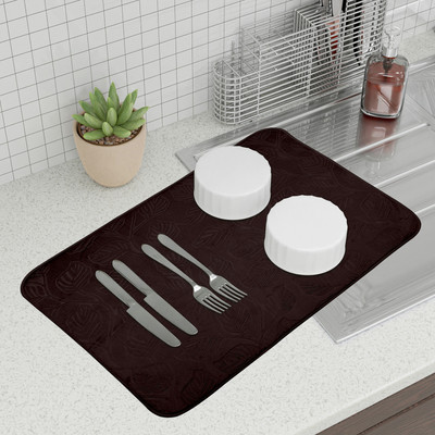 KUBER INDUSTRIES Rectangular Pack of 1 Table Placemat(Brown, Microfibre)
