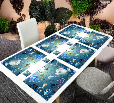 SANRAKSSHAN Rectangular Pack of 6 Table Placemat(Multicolor, PVC)