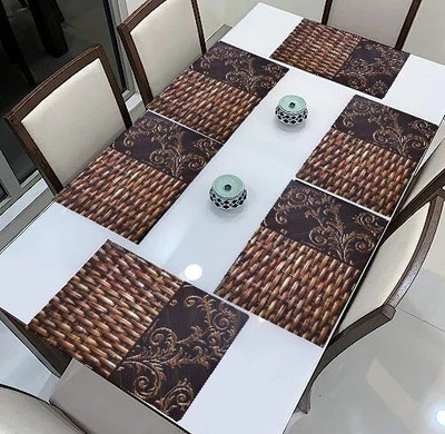 REVEXO Rectangular Pack of 6 Table Placemat(Multicolor, PVC)