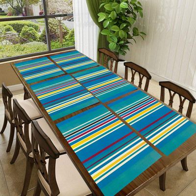 SANRAKSSHAN Rectangular Pack of 6 Table Placemat(Dark Blue, PVC)