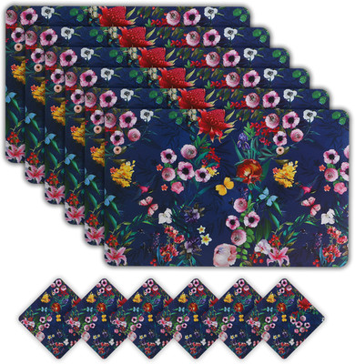 Flipkart SmartBuy Rectangular Pack of 6 Table Placemat(Blue, PVC)