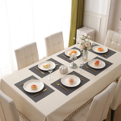 HOKiPO Rectangular Pack of 6 Table Placemat(Grey, Polypropylene)