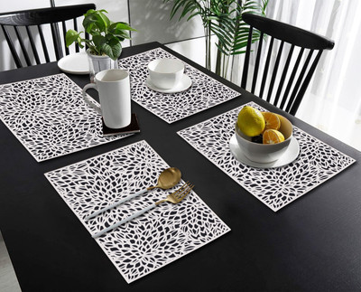 Flipkart SmartBuy Rectangular Pack of 4 Table Placemat(Silver, PVC)