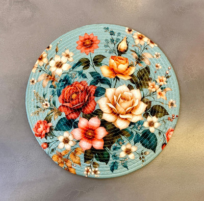 PPP Round Pack of 1 Table Placemat(Multicolor, Polyester)