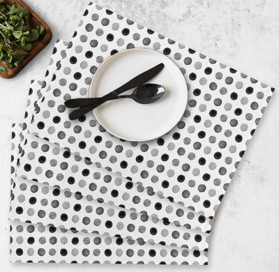 OASIS Rectangular Pack of 4 Table Placemat(Black, Cotton)