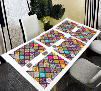 REVEXO Rectangular Pack of 6 Table Placemat(Multicolor, PVC)