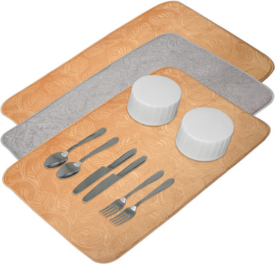 KUBER INDUSTRIES Rectangular Pack of 3 Table Placemat(Multicolor, Microfibre)