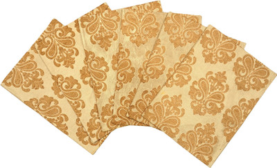 Saral Home Rectangular Pack of 6 Table Placemat(Gold, Polyester)
