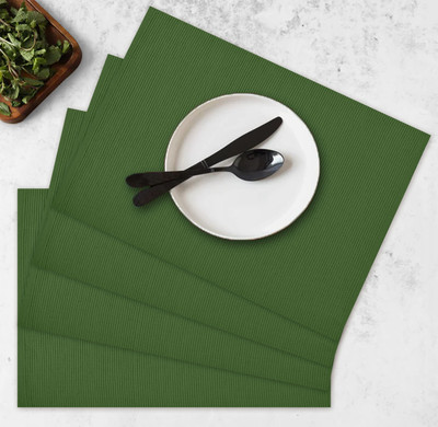OASIS Rectangular Pack of 4 Table Placemat(Green, Cotton)