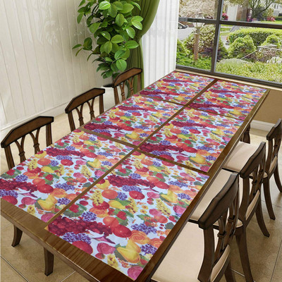 SANRAKSSHAN Rectangular Pack of 6 Table Placemat(White, Lavender, PVC)
