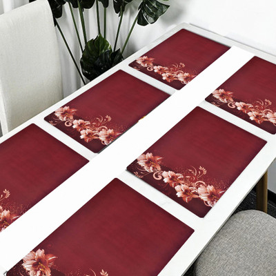 REVEXO Rectangular Pack of 6 Table Placemat(Multicolor, PVC)