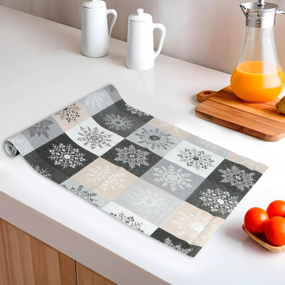 Dakshya Industries Rectangular Pack of 1 Table Placemat(Black, Grey, PVC)