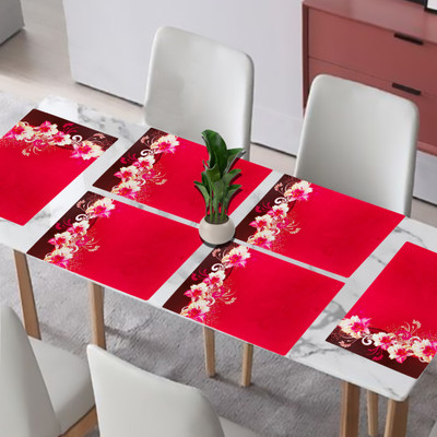 Flipkart SmartBuy Rectangular Pack of 6 Table Placemat(Maroon, PVC)