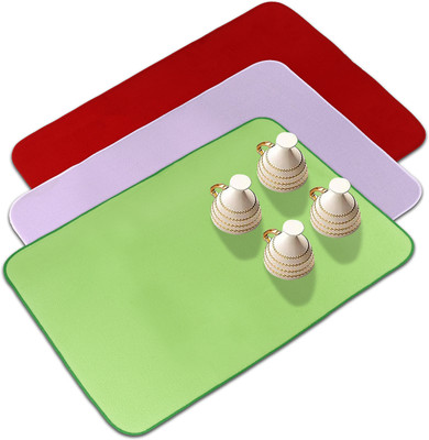 KUBER INDUSTRIES Rectangular Pack of 3 Table Placemat(Multicolor, Microfibre)