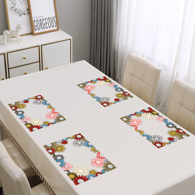 Flipkart SmartBuy Rectangular Pack of 4 Table Placemat(Multicolor, PVC)