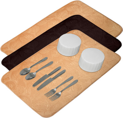 KUBER INDUSTRIES Rectangular Pack of 3 Table Placemat(Multicolor, Microfibre)