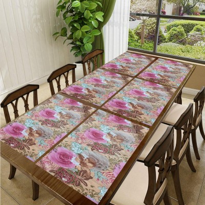 SANRAKSSHAN Rectangular Pack of 6 Table Placemat(Multicolor, Pink, PVC)