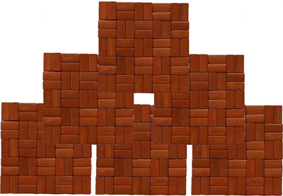 KUBER INDUSTRIES Square Pack of 6 Table Placemat(Brown, Natural Bamboo)