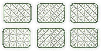 Besillia Rectangular Pack of 6 Table Placemat(Green, Leather)