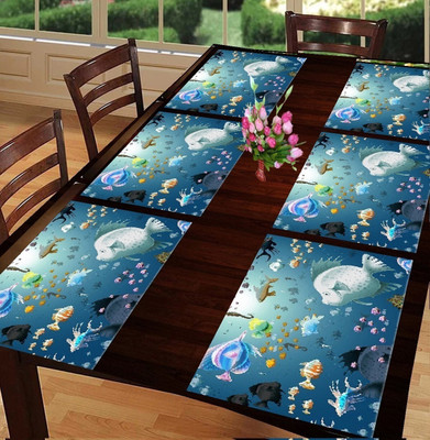Flipkart SmartBuy Rectangular Pack of 6 Table Placemat(Multicolor, Blue, PVC)