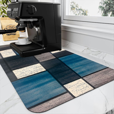 VDNSI Rectangular Pack of 1 Table Placemat(Blue, Rubber)
