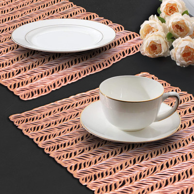 Dakshya Industries Rectangular Pack of 2 Table Placemat(Brown, PVC)