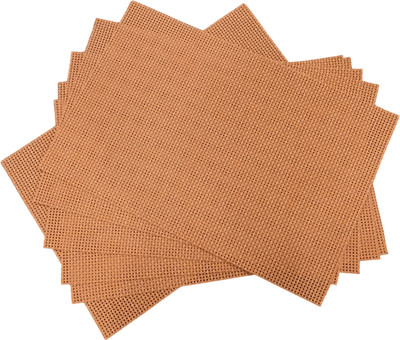 KiaraHome Rectangular Pack of 6 Table Placemat(Orange, PVC)
