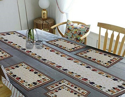 Shoppingzone Rectangular Pack of 7 Table Placemat(Beige, Cotton)
