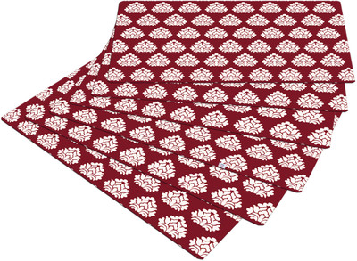 Heart Home Rectangular Pack of 6 Table Placemat(Maroon, PVC)