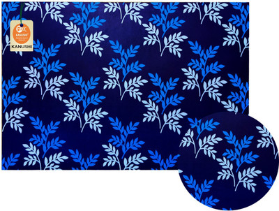KANUSHI Rectangular Pack of 6 Table Placemat(Blue, PVC)