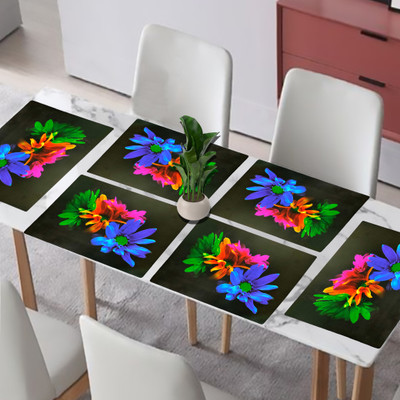 Flipkart SmartBuy Rectangular Pack of 6 Table Placemat(Black, PVC)
