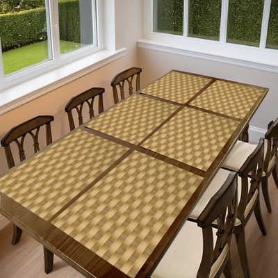 REVEXO Rectangular Pack of 6 Table Placemat(Beige, Brown, PVC)