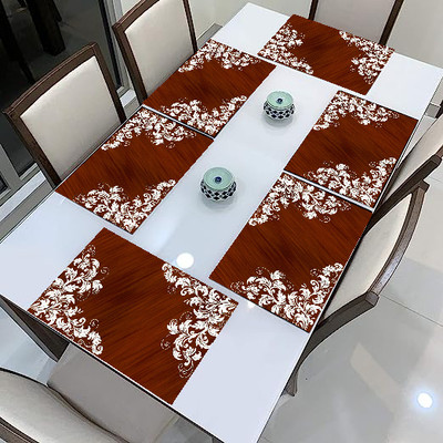 Creadcraft Rectangular Pack of 6 Table Placemat(Multicolor, Light Green, PVC)