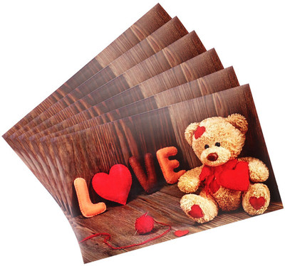 Castle Decor Rectangular Pack of 6 Table Placemat(Red, Brown, PVC)