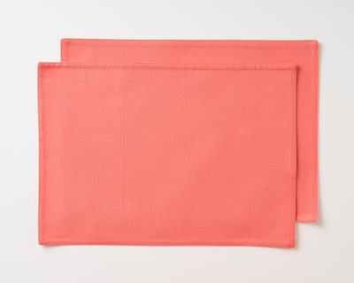 KITESCREATIONS Rectangular Pack of 2 Table Placemat(Orange, Cotton)