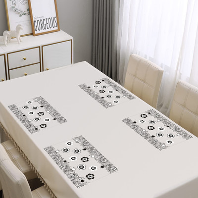 Flipkart SmartBuy Rectangular Pack of 4 Table Placemat(White, Black, PVC)