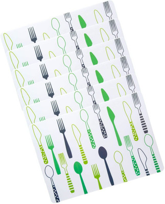 TOMATUS Rectangular Pack of 6 Table Placemat(Green, Plastic)