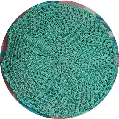 My Little Princess Round Pack of 1 Table Placemat(Green, Cotton)